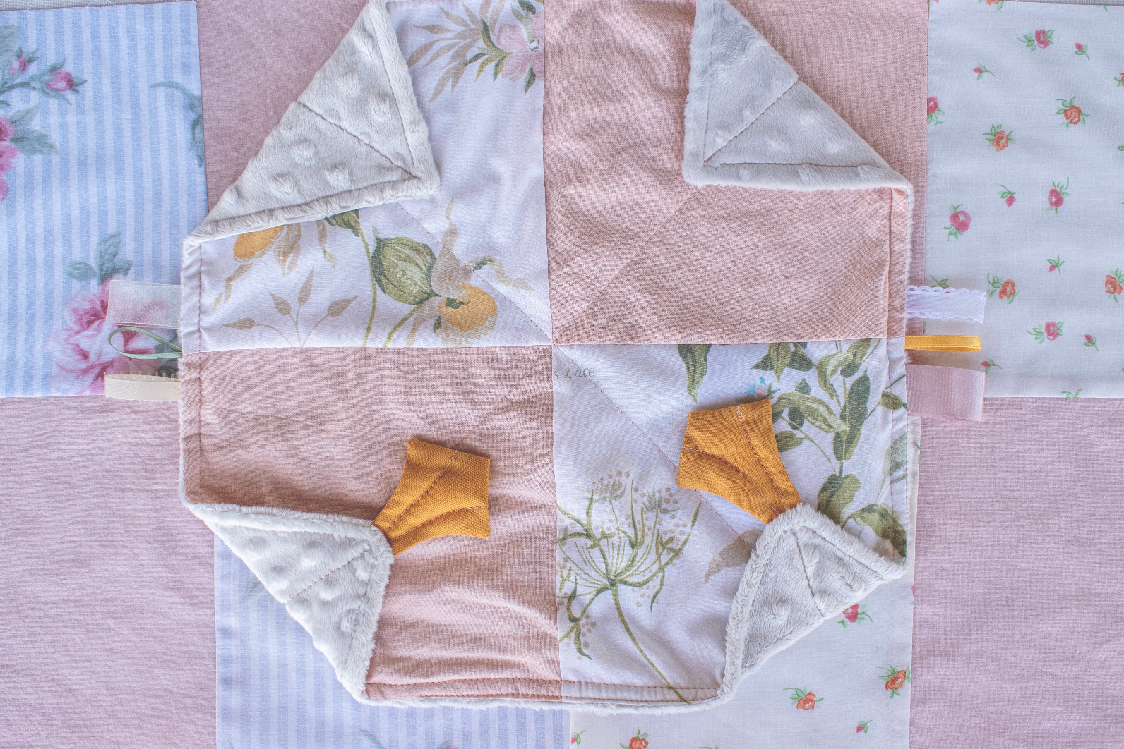 Baby Girl Quilted Lovey | Minky Baby Blanket in Vivian's Collection