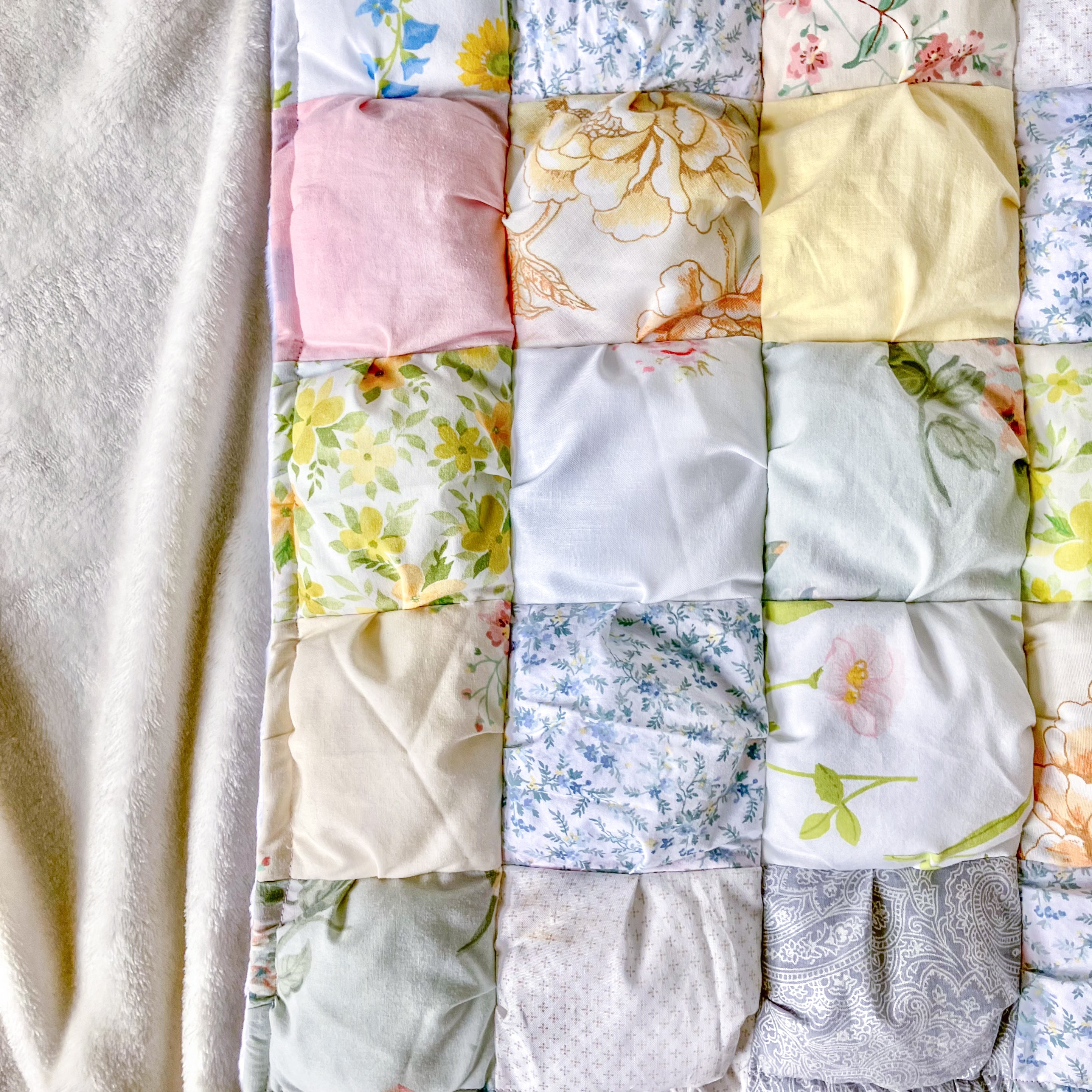 Floral Bubble Quilt Baby Blanket