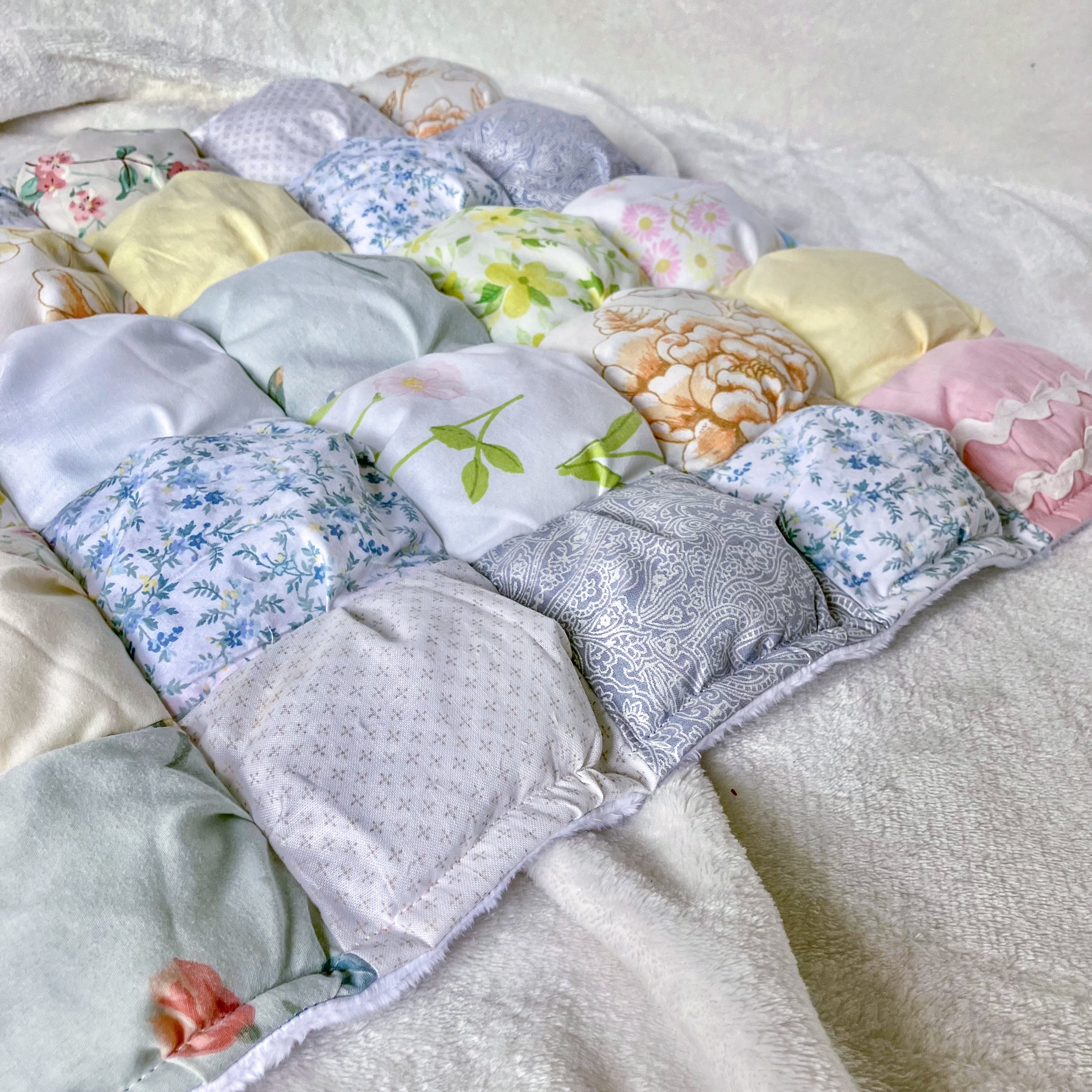 Floral Bubble Quilt Baby Blanket